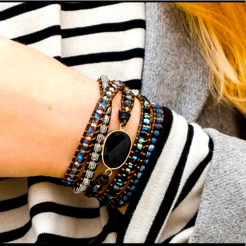 Onyx Moonlight Protection Wrap Bracelet
